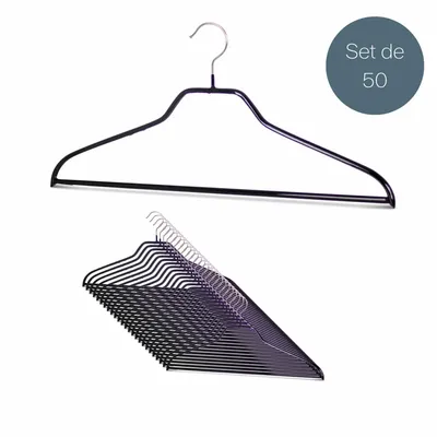 Office furniture and storage - MAWA metal hanger with bar silhouette fs white 45cm pack of 50 - MAWA