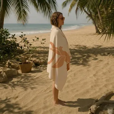 Bags and totes - Beach towel with integrated cushion model MAURITIUS - NAPAPAYA