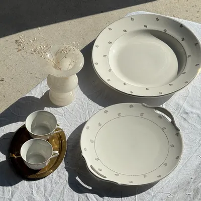 Assiettes de réception - Plat ou plateau à tarte Nico Digoin Sarreguemines anses D29 - OFFICE OBJETS