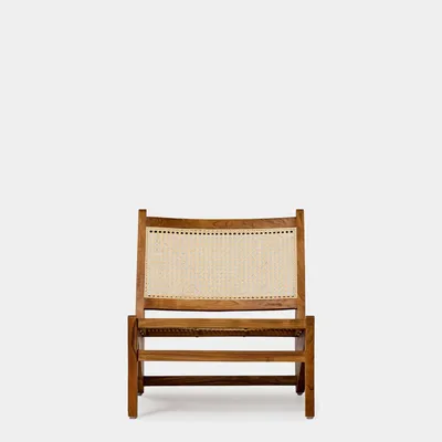 Armchairs - Lazy armchair in teak and natural cane - DESIGN TRIP