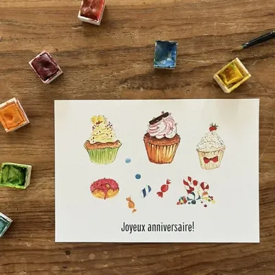 Carterie - Carte Postale Anniversaire - Confiseries - POP ET SES FRÈRES