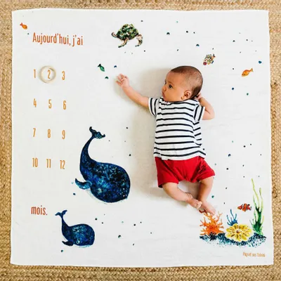 Accessoires enfants - Carré Photo Les Baleines - POP ET SES FRÈRES