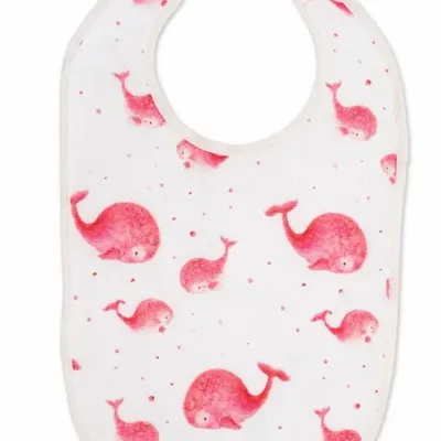 Accessoires enfants - Bavoir - Les Baleines Roses - POP ET SES FRÈRES