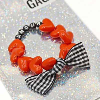 Bracelets - Bracelet GAGA - Maxi Rouge & Noeud vichy - GAGARÇONS