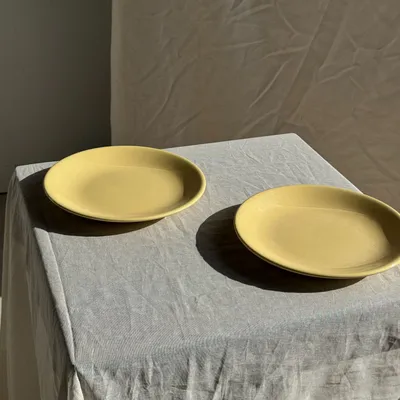 Everyday plates - Set of 2 large yellow plates without brand D25.5 - OFFICE OBJETS