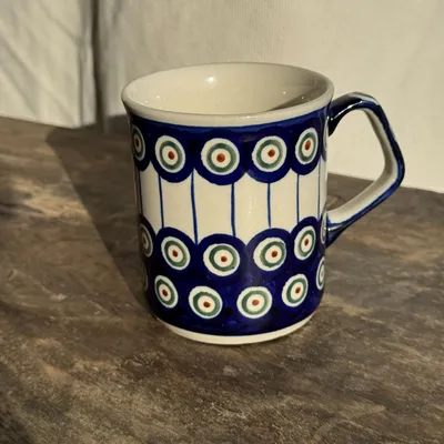 Mugs - Blue glazed stoneware mug from Bolesławiec H9.5 D11 - OFFICE OBJETS