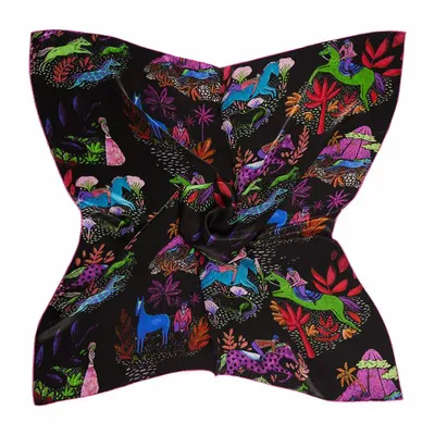 Foulards et écharpes - Wild Horses Foulard en soie | 90x90 cm - ELCIELA