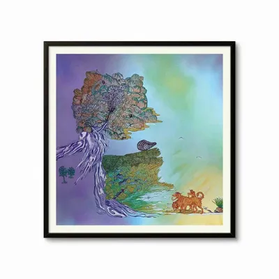 Pièces uniques - Dreaming on Clouds Art Mural | 100x100 cm - ELCIELA