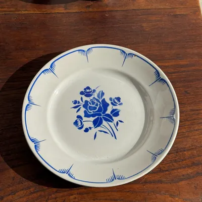 Assiettes au quotidien - Assiette décorative à motif de fleurs bleues D25 - OFFICE OBJETS