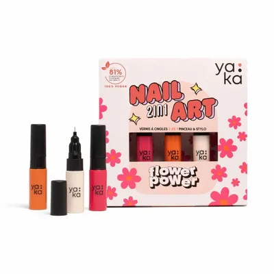 Kids accessories - Special nail art nail polish set - FLOWER POWER - YAKA