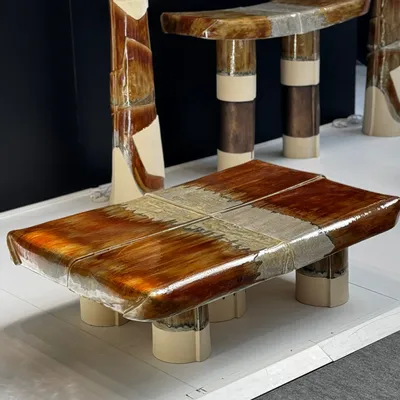Ceramic - STONEWARE COFFEE TABLE - ROMA COLLECTION - DI VINCENZO POUJOULA