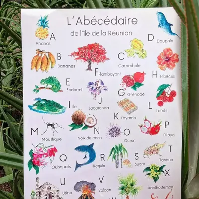 Objets déco enfant - Abécédaire Enfants Affiche Plastifiée Colorée - POP ET SES FRÈRES