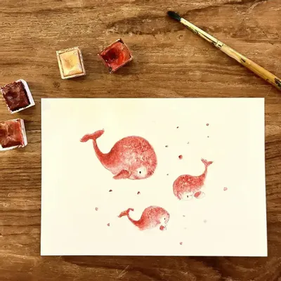 Card shop - Postcard - Les Baleines Roses - POP ET SES FRÈRES