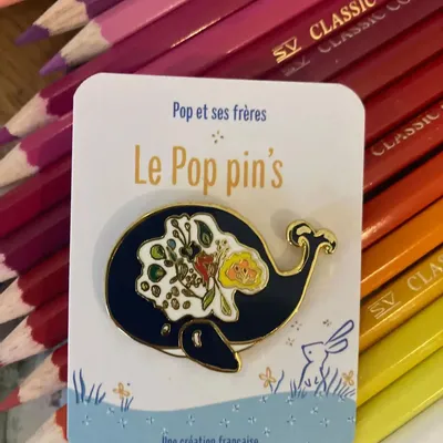 Broches - Pins Baleine - La Baleine et les Fleurs - POP ET SES FRÈRES