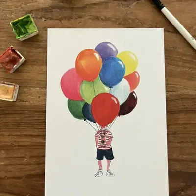 Card shop - Postcard - Garçon Aux Ballons - POP ET SES FRÈRES
