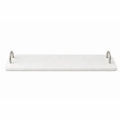 Platter and bowls - Slim Marble Serving Board with Metal Handles - KALU CREATIONS