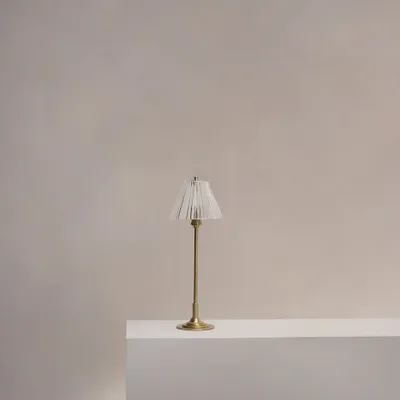 Table lamps - Cotswold Small Table Lamp Fluted Glass - Antique Brass - CORSTON ARCHITECTURAL DETAIL