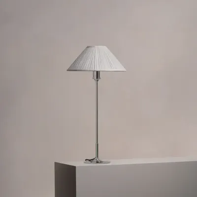 Wall lamps - Cotswold Medium Table Lamp Pleated Alabaster White - Polished Nickel - CORSTON ARCHITECTURAL DETAIL