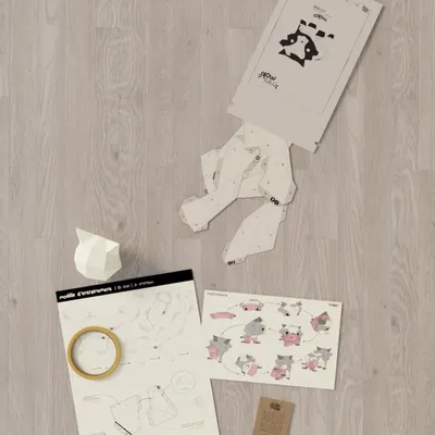 Children's decorative items - Papercraft 3D DIY Kits - Mini Paper Cow - MOKI MOKI