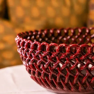 Céramique - Corbeille tressée géante Rosae sans pied - MAISON PICHON