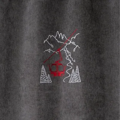 Curtains and window coverings - Mountain curtain Charcoal grey gondola lift - VAGABONDE INTERNATIONAL