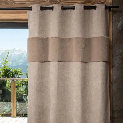 Curtains and window coverings - Velvet curtain beige fur 140x260cm - VAGABONDE INTERNATIONAL
