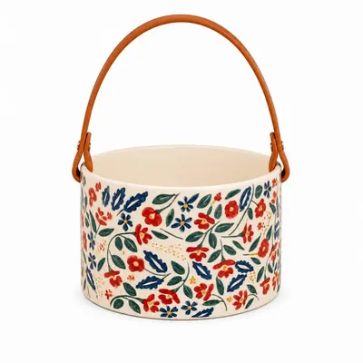 Decorative objects - Hand-Painted Ceramic Basket – Royesh Collection - DASTHAA
