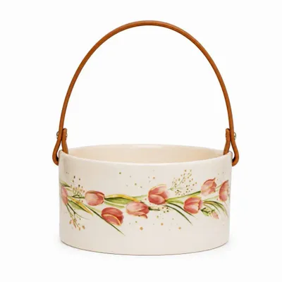 Decorative objects - Hand-Painted Ceramic Basket – Tulip Collection - DASTHAA