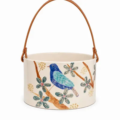 Decorative objects - Hand-Painted Ceramic Basket – Bloom Collection - DASTHAA