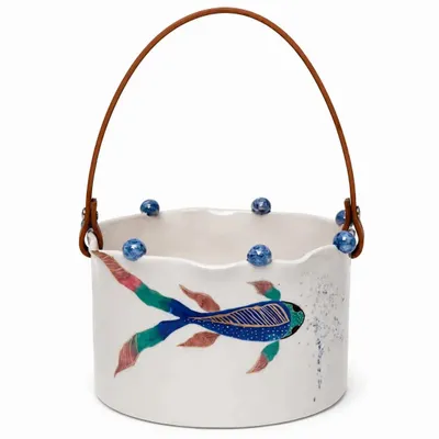 Decorative objects - Hand-Painted Ceramic Basket – Dream Sea Collection - DASTHAA