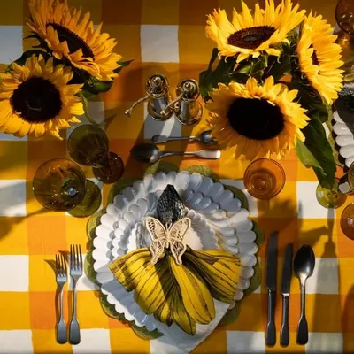 Table cloths - GINGHAM Linen tablecloths and napkins - SUMMERILL AND BISHOP