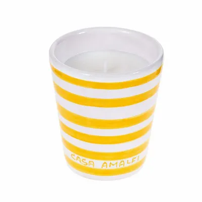 Fragrance for women & men - BUONGIORNO POSITANO Hand Painted Soy Candle - Lemon Basil & Mandarin 200g - CASA AMALFI