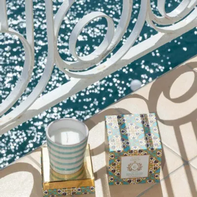 Fragrance for women & men - TAKE ME TO CAPRI Hand Painted Soy Candle - Fig Leaves & Ivy 200g - CASA AMALFI