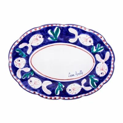 Parfums pour soi et eaux de toilette - PLAT OVALE POISSON BLEU 30 cm - CASA AMALFI