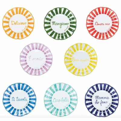 Parfums pour soi et eaux de toilette - TAVOLA FELICE - Coffret 8 Assiettes Lettres Cursives - CASA AMALFI