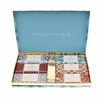 Savons - SAILING IL MEDITERRANEO - Coffret Sac en Sisal - CASA AMALFI