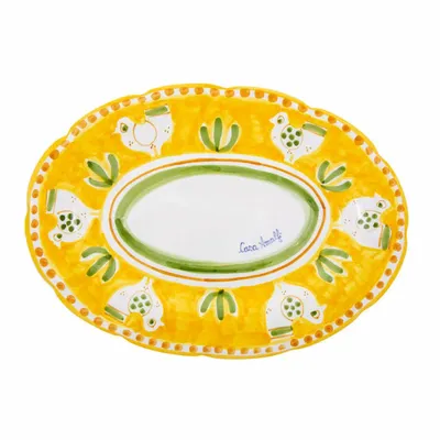 Fragrance for women & men - YELLOW PULCINO OVAL SERVING PLATE 30 cm - CASA AMALFI