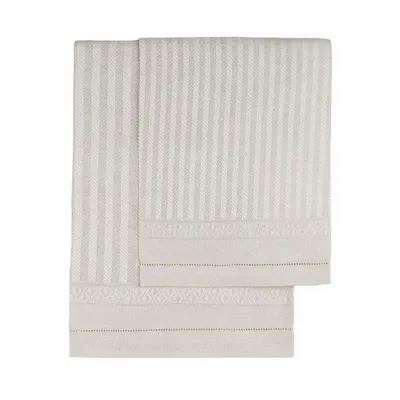 Fragrance for women & men - ROMANTICA BEIGE & WHITE LINEN GUEST TOWEL SET - CASA AMALFI