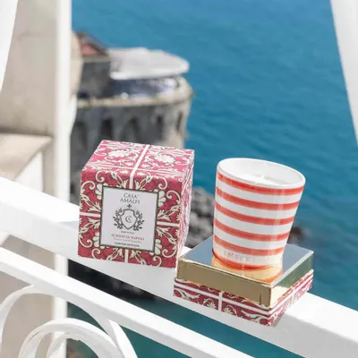 Parfums pour soi et eaux de toilette - SUNDAY IN NAPOLI Bougie en Cire de Soja Peinte à la Main - Feuille de Tomate & Magnolia 200g - CASA AMALFI