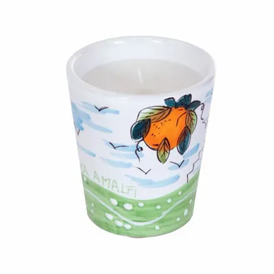 Fragrance for women & men - SUMMER IN SORRENTO Hand Painted Casetta Soy Candle - Bergamot & Orange Blossom 200g - CASA AMALFI