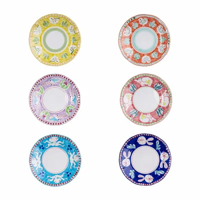 Fragrance for women & men - ANIMALETTI SMALL SIDE OR CAKE PLATES - SET OF 6 x 20cm - CASA AMALFI