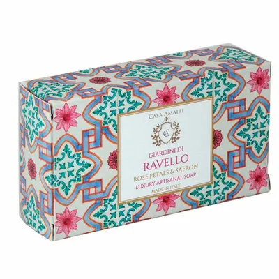 Fragrance for women & men - GIARDINI DI RAVELLO BODY SOAP - Rose Petals & Safron 150g - CASA AMALFI
