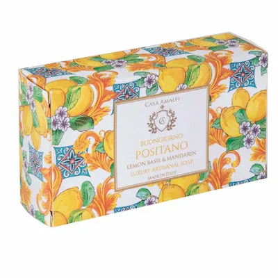 Fragrance for women & men - BUONGIORNO POSITANO BODY SOAP - Lemon Basil & Mandarin 150g - CASA AMALFI