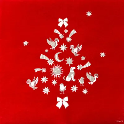 Serviettes - CHRISTMAS TREE ROUGE - FRANÇOISE PAVIOT