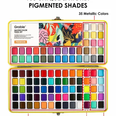 Papeterie bureau - Ensemble de 100 aquarelles haut de gamme tout-en-un - GRABIE
