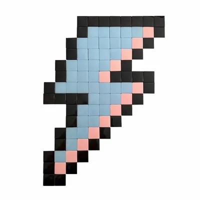 Stained glass decoration - Decorative adhesive glass mosaic lightning bolt #01 - PIXELBOX