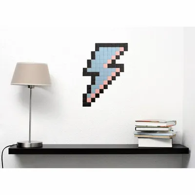 Stained glass decoration - Decorative adhesive glass mosaic lightning bolt #01 - PIXELBOX