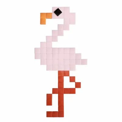 Stained glass decoration - Decorative adhesive glass mosaic flamingo #01 - PIXELBOX