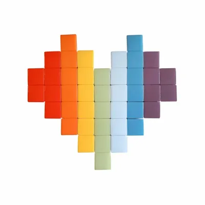 Stained glass decoration - Decorative adhesive glass mosaic heart #01 - PIXELBOX