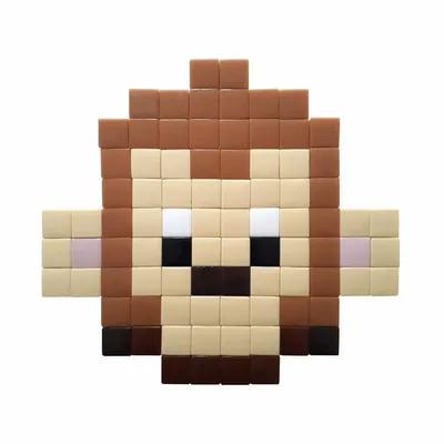 Stained glass decoration - Decorative adhesive glass mosaic monkey #01 - PIXELBOX